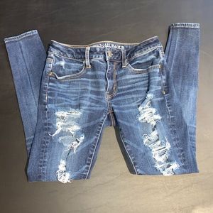 American Eagle ripped skinny jeans